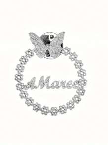 Custom Shiny Frosted Name Brooch Lapel Suit Pin Stainless Steel Heart&Butterfly&Birthday&Flowers&Stethoscope Pins Badge Brooches Personalization Jewelry For Women Men