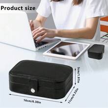 Travel Jewelry Box, PU Leather Small Jewelry Organizer For Women Girls, Portable Mini Travel Case Display Storage Holder Boxes For Stud Earrings, Rings, Necklaces, Bracelets