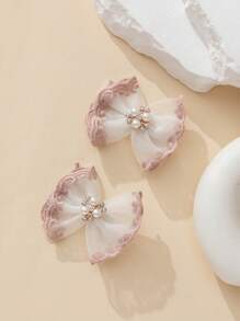 2 cái/bộ kẹp tóc lưới thêu hình bướm cho trẻ em - Nhiều màu - Xem 6