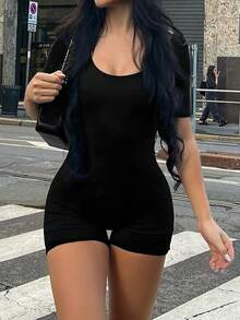 AiTyi Women's Jumpsuit, Slimming Shaping Comfortable Casual Sexy Outdoor CommuteRompers, Versatile For All Seasons - Black - View 4