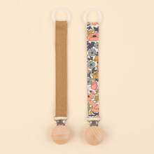 2 piezas Clip personalizado para chupete de bebé con estampado de lunares lindos, patrones personalizados para niños y niñas, clip universal para chupete de bebé, - Multicolor - Ver 17