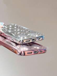 Ribbed Texture Electroplated Silver Phone Case Compatible With IPhone 11 12 13 14 15 Pro Max