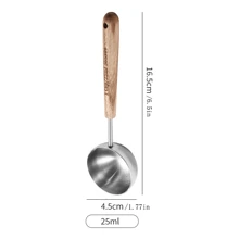 Cucchiai dosatori in acciaio inox da 4 ml/8 ml/25 ml con manico, cucchiaini per chicchi di caffè, polveri e condimenti