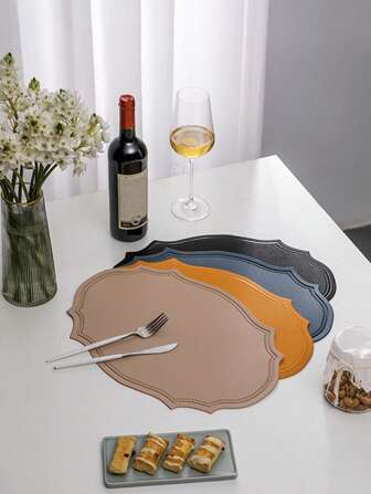 1入組PVC餐墊現代素色廚房防水桌墊