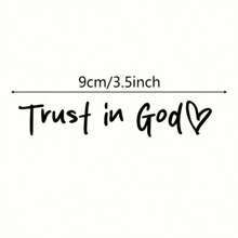 Trust In God, Faith Hope Love, Self-Adhesive Shiny Look, Teacher Religious Gifts, "Trust In God" With Heart Graphics - Christian Church Decorations For Churches, Homes, Schools And Offices! - Black - View 2