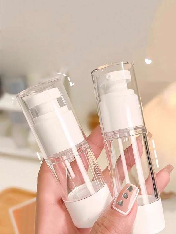 1pc 30ml/50ml/100ml Vacuum Bottle Mist Toner & Lotion Containers, Refillable Cosmetic Travel Accessories, Vacuum Travel Bottle Set With Pump Spray Bottles For Toner, Lotion, Empty Bottles.