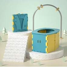 Children's Folding Toilet + Storage Bag + 1 Roll Of Cleaning Bag, Suitable For Toileting And Travel Use Baby Shower Family Decorations Gifts