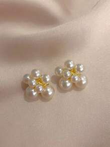 6 件套水钻和人造珍珠蝴蝶、花朵、几何优雅时尚耳环，适合女士日常佩戴和节日 - 彩色 - 查看 5