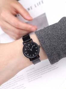 1 pieza Reloj de hombre con correa de silicona y esfera redonda, de cuarzo, adecuado para uso diario o fiestas, también se puede usar como regalo para parejas