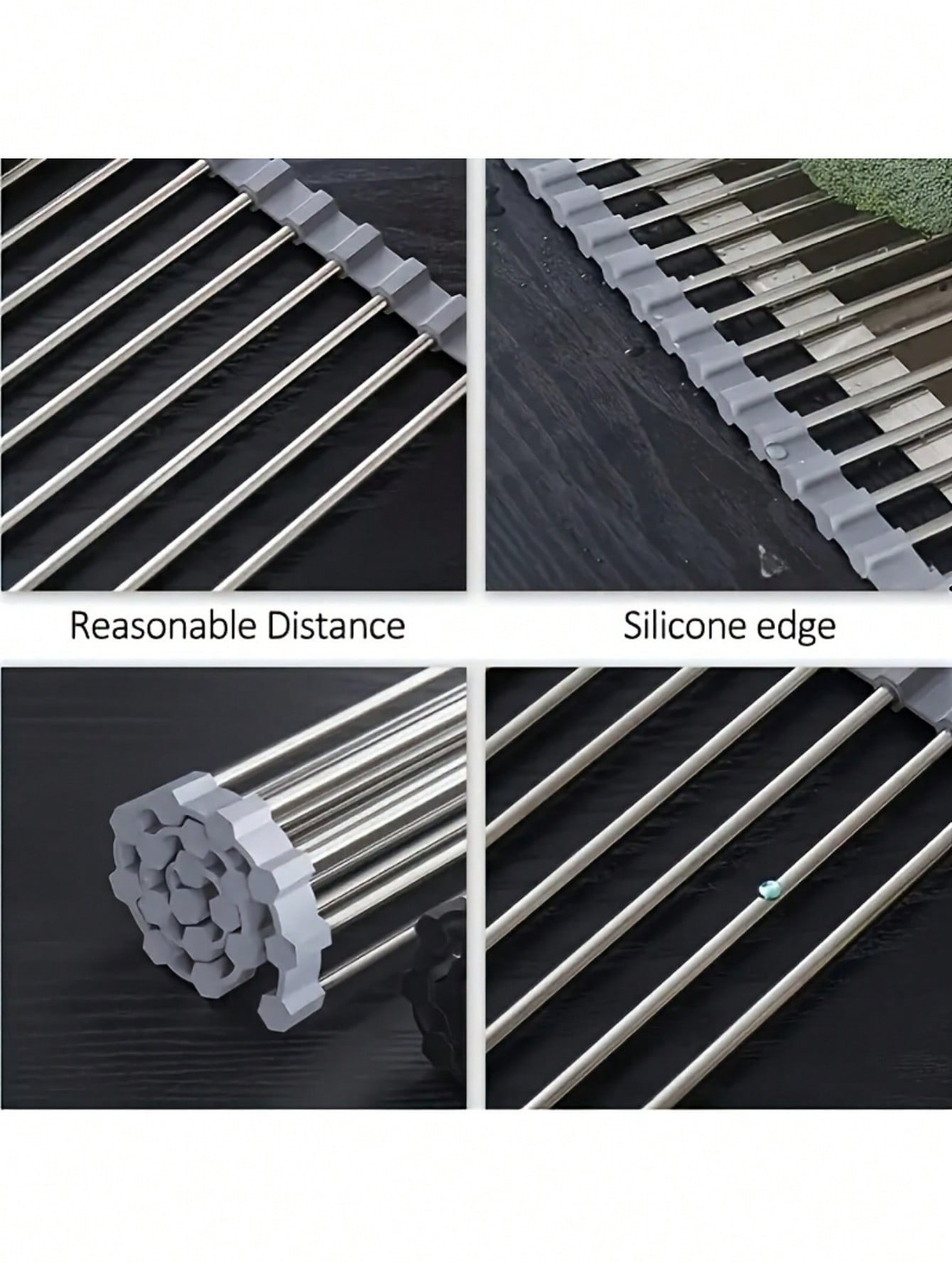 رف تجفيف الأطباق القابل للطي من الفولاذ المقاوم لل...