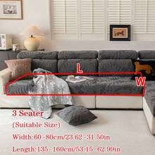 1pc Plush Fabric Anti-Slip Sofa Cushion Cover, Versatile For All Seasons, Soft & Skin-Friendly, Pet Resistant, Elastic Fit For L-Shape Combo Sofa And 1/2/3/4 Seater Sofa (Sold Individually), Modern & Simple Design - Dark Grey - View 16