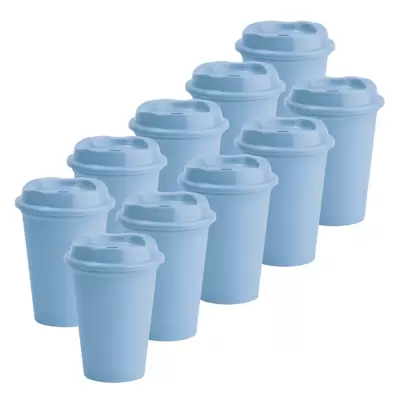 Paquete 10 Vasos Reusables Cafeteros Tipo Star 12 Oz Bebida Caliente
