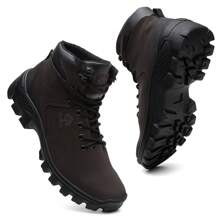 Men's Combat Boot Leather Ec Adventure Resistant Comfortable For Work StrongCalçados - Coffee Brown - View 2