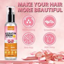 Goiple 四合一角蛋白护发精华，专为分叉、干燥、受损发质设计，蕴含摩洛哥阿甘油；热保护喷雾，有效抵御热损伤；免洗保湿护发喷雾，富含精油，强韧发丝，抚平毛躁，增添光泽，令秀发柔软亮泽，散发玫瑰香气。 - 粉色 - 查看 7