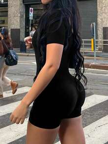 AiTyi Women's Jumpsuit, Slimming Shaping Comfortable Casual Sexy Outdoor CommuteRompers, Versatile For All Seasons - Black - View 3