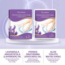 5对温和保湿薰衣草足膜，去角质一次性足膜，滋润肌肤，呵护足部，改善干燥，令双足光滑柔嫩