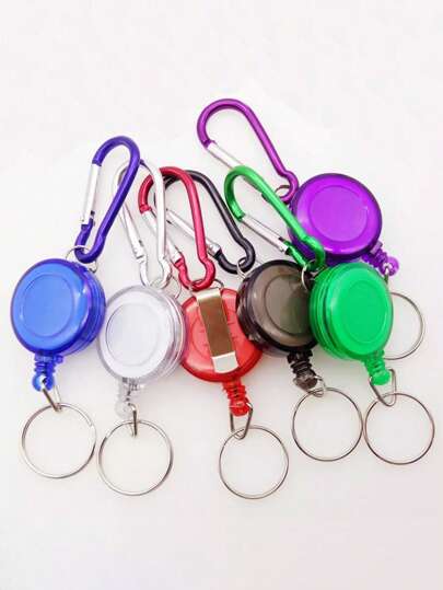 1PC/3PCS/6PCS Telescopic Keychain,Badge Scroll Holder Hook And Loop Keychain Is Perfect For Holding ID Cards, Keys, And Small Tools.Climbing Buckle Pen, Three In One Portable Telescopic Badge Scroll Pen,Telescopic Pencil Clip School Car Accessories Cute Goth Y2k