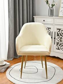 1 pièce Housse de fauteuil en velours argent renard argenté de nouvelle conception arquée, housse de chaise élastique asymétrique convenant pour la salle à manger, le salon et la chambre à coucher