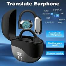 M62 Real Time Language Translator Earbuds Open Ear AI Translation Earbuds Translation Pods Translator Earbuds For Android IOS, 144 Languages Translator Pods For IOS & Android - Beige - View 8