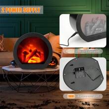 Fireplace Lanterns Decorative Flameless Portable Led Lantern, Fireplace Light LED Simulation Log Flame Effect, Touch Switch Simulation Flame LED Fireplace Lantern For Home Festival Decor