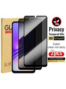 High Aluminium Tempered Glass Screen Protector, 9H Hardness, Scratch-Resistant, Bubble-Free, Privacy Protection Compatible With Samsung Galaxy A36/A06/A16 5G/A13/A54/A04S/A52/A35/A55/A25/A05/A05S/S20FE/S24FE/A14/A54/A56. Available In 1/2/3 Packs Gift For Birthday, Family, Friends Anti-Spy, Phone Screen Protector, Phone Accessories
