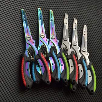 Long Nose Fishing Pliers Stainless Steel Fish Hook Pliers Hook Remover Split Ring Pliers With Lanyard For Freshwater Saltwater