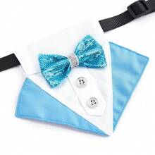 1 件时尚宠物项圈，配有耀眼的蝴蝶结领结，时尚的英国正式围巾，适合猫狗 - 彩色 - 查看 9