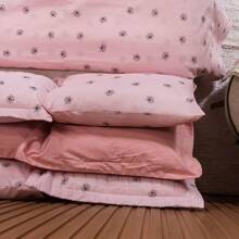 3-Piece Percale 150 Thread Count Cotton Bedspread Kit With Pillowcases - Marina Enxovais - Hibiscus Flower - View 2