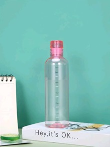 1PC 500ml Clear Plastic Water Bottle, Time Marked Non-Slip Lid And Lid, Portable Water Bottle, Reusable Water Bottle, Suitable For Drinks, Juices, Sodas, As A Gift For Travel, Sports, Student Mountain Biking, Gym, Outdoor