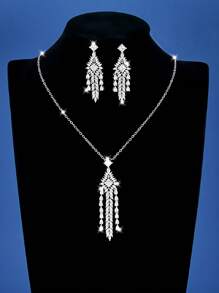 DV JEWELRY 3 件套：白金和 18K 镀金锆石项链、手链、耳环、开口戒指珠宝套装、女士奢华珠宝、派对、周年纪念礼物 - DV2SB01004 - 查看 9