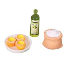 1 set Mini fouet à œufs de cuisine et tarte aux œufs factice, modèle de jouet de nourriture miniature