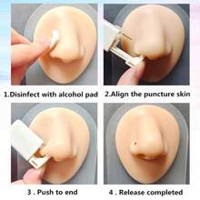 1Set Sterile Nose Piercing Kit With Pink & White Nose Gun, Built In Nose Ring Simple And Convenient Operation, Ideal For Family Use - White Or Pink - View 8