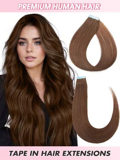 Taśma do przedłużania włosów Kolor włosów ludzkich 1b Naturalny czarny 100% włosów ludzkich Niewidoczne 20 szt. Przedłużanie włosów dla kobiet