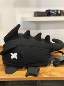 Shark Printed Backpack, Stylish & Simple, Suitable For High School, College Students, Couples, Commuting, Travel, Back To School, Multi-Pocket, Lightweight, Peach Tree Brand, Ideal Gift For Men For Halloween & Christmas Men Essentials School Backpack Anime School Supplies - 黑色 - 查看 6