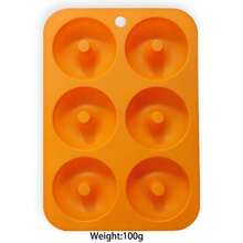 Molde de silicona resistente al calor para 6 donuts, molde de silicona para bagels, molde antiadherente para mini cupcakes - Rojo - Ver 9