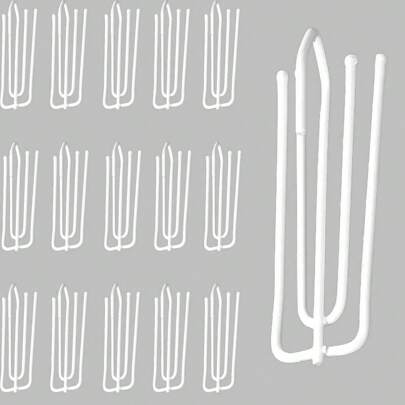 15 szt. 4-zaczepowe klipsy do zasłon, zaciski do zasłon plisowanych, 4-zębowe klipsy do plis, 4-zębowe haki do zawieszania zasłon, odpowiednie do okien, drzwi, łazienek