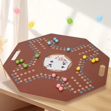 1 Set de Tablero de Juego de Póker Árabe de Madera, Colores Mixtos, Ajedrez para Varios Jugadores, Adecuado para Fiestas, Interacciones de Oficina, Entretenimiento Familiar y Recreación al Aire Libre
