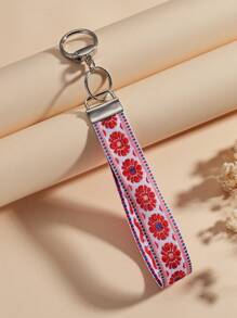 1pc Zinc Alloy Webbing Keychain, Key Chain For Women Car Keys, Elegant Bag Pendant Keyring, Fashionable Webbing Keychain Keyring, Unisex Keychain Keyring, Stylish Keychain For Women (Slight Color Difference May Exist Due To Photography Lighting, Actual Item Prevails) - Red - View 7