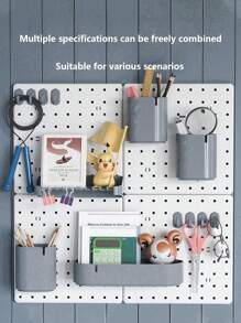1 件多功能整理桌面、宿舍墙壁、穿孔板、储物展示架、无需钻孔、家庭墙壁、厨房、浴室 - 彩色 - 查看 4