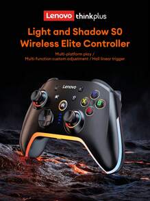 Lenovo 联想 S03 无线蓝牙游戏控制器，电池寿命长，双霍尔触发器，APP 可自定义，RGB 照明，运动感应，多级振动，精确操纵杆，兼容 Switch、PC、手机、Steam - 彩色 - 查看 1