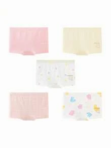 mini bala 女童柔軟平角短褲，透氣舒適，無捆綁5包