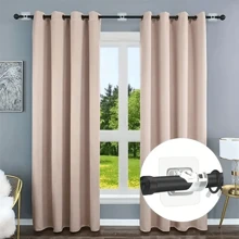 2pcs/4pcs/8pcs Adjustable Self-Adhesive Curtain Rod Holders - No Drilling, Nail-Free, Easy Installation - Perfect For Bathroom, Kitchen, Hotel, And Home Decor