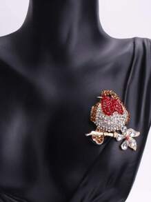 1pc Fashionable & Exquisite Rhinestone Bird Pin, Floral Pearl Brooch, High-End Elegant Accessory - Various Brooches - View 15