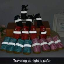 1 zestaw 4 losowych kolorów, wodoodporne buty dla psa, szczenię, golden retriever, odblaskowe ochraniacze na buty, Teddy, szczeniak, Bichon Frise, małe i średnie psy, domowe kalosze - 3 - Zobacz 2