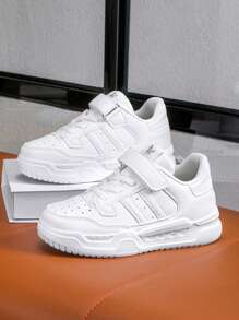 男女通用儿童白色运动鞋 儿童帆布鞋 学生休闲运动鞋 户外活动白色运动鞋 防滑跑鞋 适合所有季节