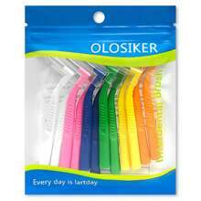 olosiker 18 件/包 L 形斜角成人牙线刷，用于牙套和牙缝的牙间清洁器，多色混合 - 彩色 - 查看 9