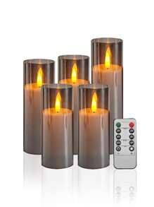 5pcs Flameless Candle Lights With Timer Remote Control, Battery Operated LED Candle Lamps, Decorative Lights For Home, Bedroom, Wedding, Proposal, Christmas, Halloween, Parties Gifts Birthday Graduation
