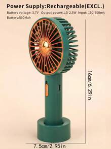 AOYI 1pc Plastic Mini Fan, Modernist Portable Handheld Fan For Home, School - Green - View 6