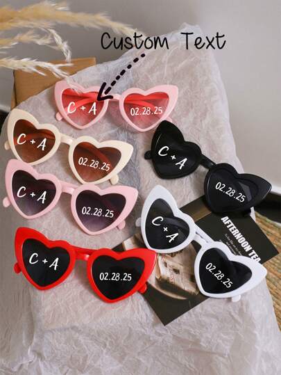 1 st/10 st/20 st Anpassade Moderiktiga Glasögon för Blivande Brudar, Hjärtformade Bröllopsgåvor, Brudtärnefestgåvor, Bröllopsaccessoarer, Brudfest Hjärtformad, Hund, Söt, Charmig, Färgglad, Y2K, Mode, Unisex, Casual, Anpassad, Personlig, Unik, Idealisk Gåva Till Honom, Idealisk Gåva Till Henne, Pojkvän, Flickvän, Familj, Vänner, Mor-/Föräldrar, Henne, Jubileum, Födelsedag, Bröllop