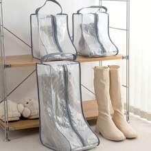 3 Packs Waterproof Boot Storage Bags - Nylon Dustproof Travel Shoe Organizer With Handles - For Men & Women - Reusable Tall Boot Bags, Athletic Shoe Storage Pouches, High-Top Shoe Dust Bags, Lightweight Hanging Shoe Organizers For Entryway Furniture, Home & Kitchen Use,Suitable For Home & Travel Use - Perfect Gift For Travelers - Grey - View 10